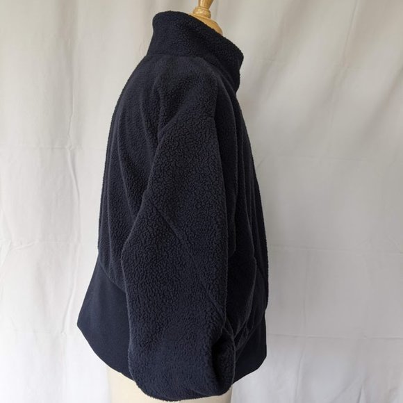 Women's‎ adidas Holidayz Sherpa GT Jacket Size 2X Navy Full Zip Crop Fleece NEW - Picture 5 of 7